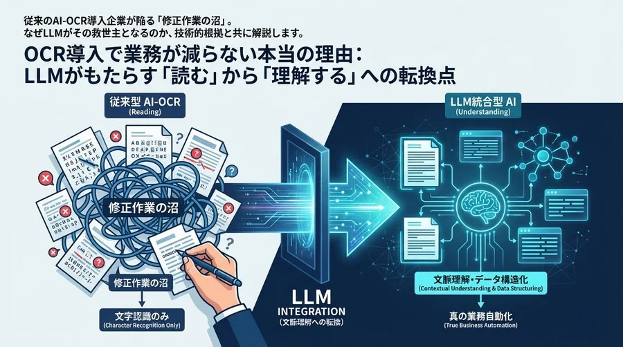 OCR導入で業務が減らない本当の理由：LLMがもたらす「読む」から「理解する」への転換点