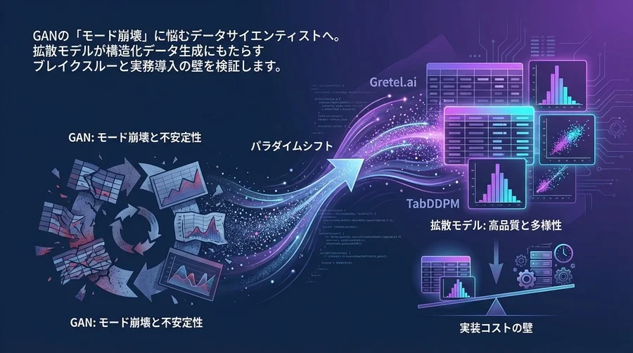 表データ生成のパラダイムシフト：GANの「モード崩壊」を超える拡散モデルの実力と実装コストの真実