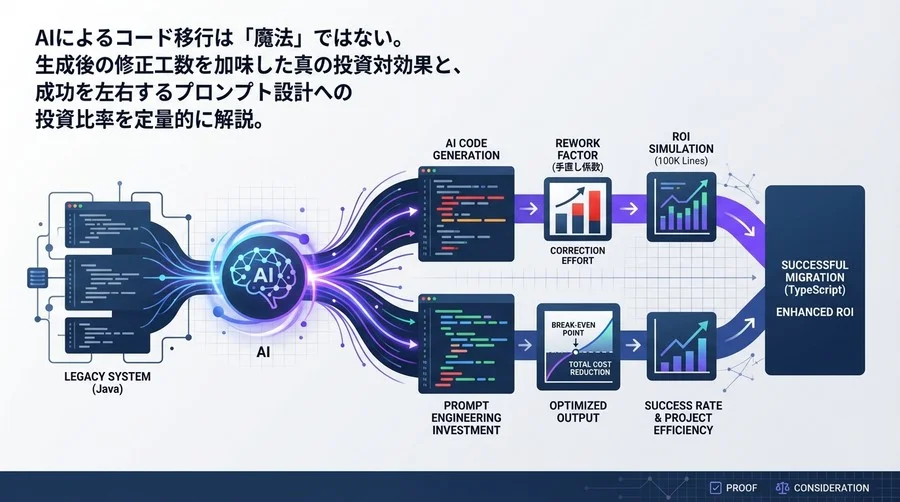JavaからTypeScriptへのAI移行：ROIを左右する「手直し係数」とプロンプト投資の損益分岐点