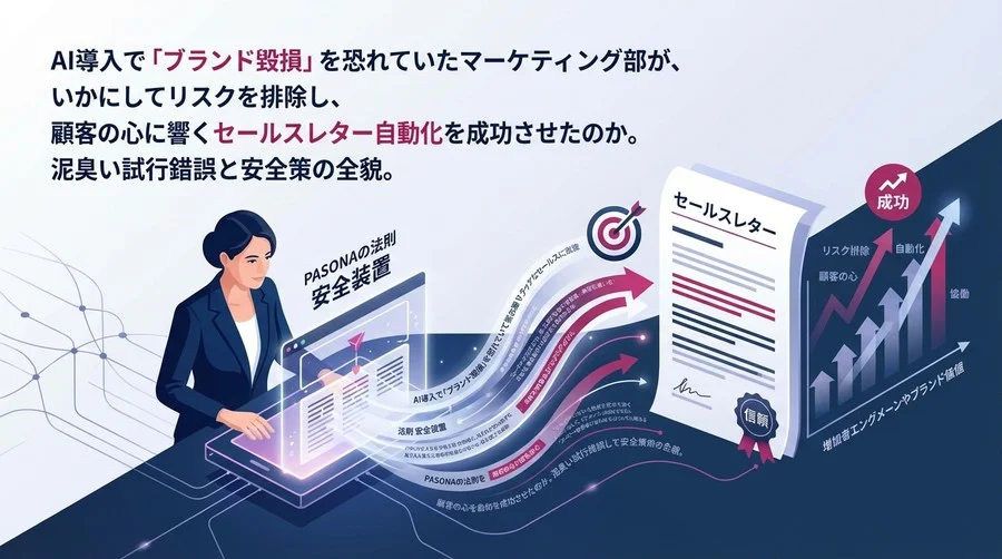 AI導入で「ブランド毀損」を防ぐ：PASONAの法則を活用した安全なセールスレター自動生成術