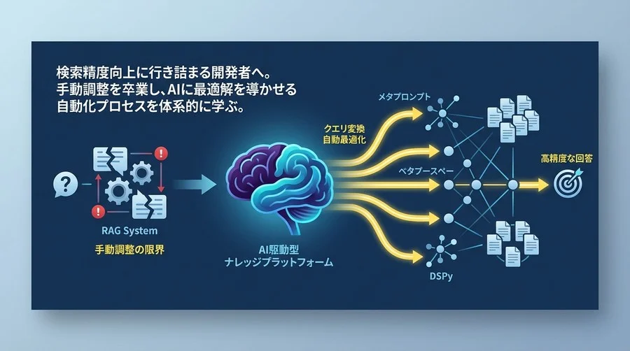 RAGの検索精度が頭打ち？ 手動調整を卒業し、AI自身に「クエリ変換」を最適化させる技術ロードマップ