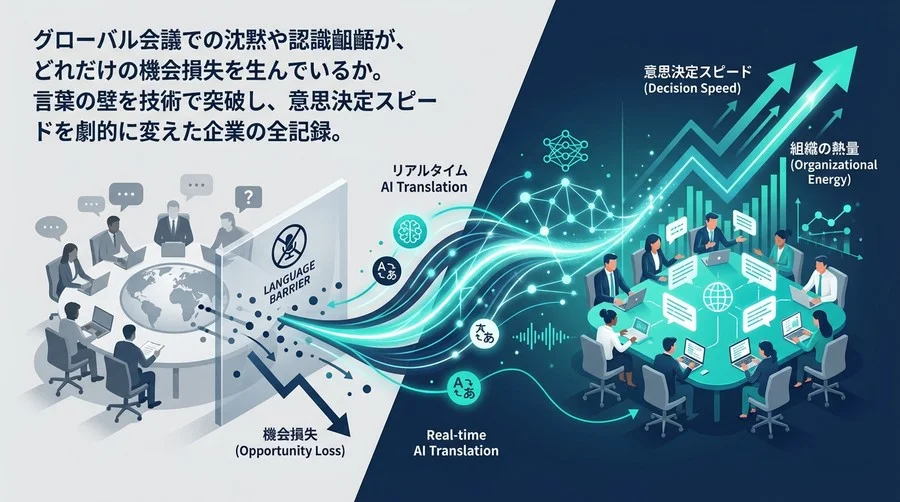 グローバル会議の「沈黙」が経営を殺す？リアルタイムAI翻訳が変えた意思決定スピードと組織の熱量