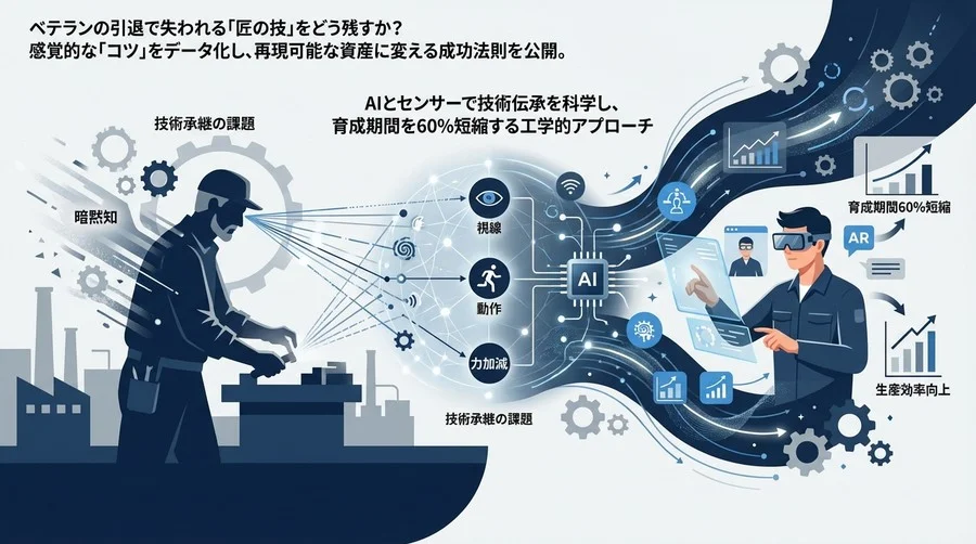 熟練工の「暗黙知」をデジタルツイン化する：AIとセンサーで技術伝承を科学し、育成期間を60%短縮する工学的アプローチ