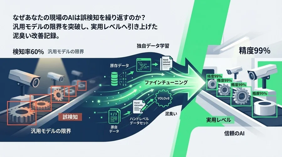 検知率60%からの逆転：YOLOv8独自データ学習で現場の「使えないAI」を実用化した全記録