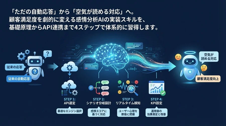 感情分析AIで「空気が読める」チャットボットを作る。満足度を劇的に変える4ステップ実装ガイド