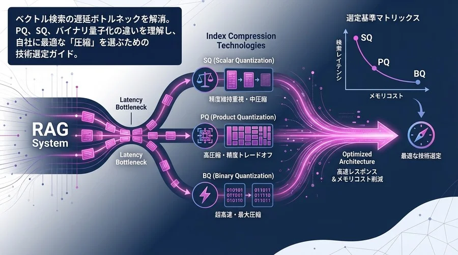 【RAG高速化】PQ・SQ・BQどれを選ぶ？AIインデックス圧縮技術の選定とアーキテクチャ最適化ガイド