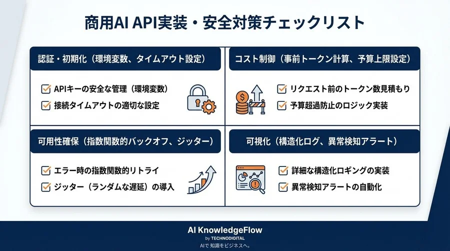 Gemini API商用化の落とし穴：コスト暴走と429エラーを封じる「守りのPython実装」ガイド - Conclusion Image