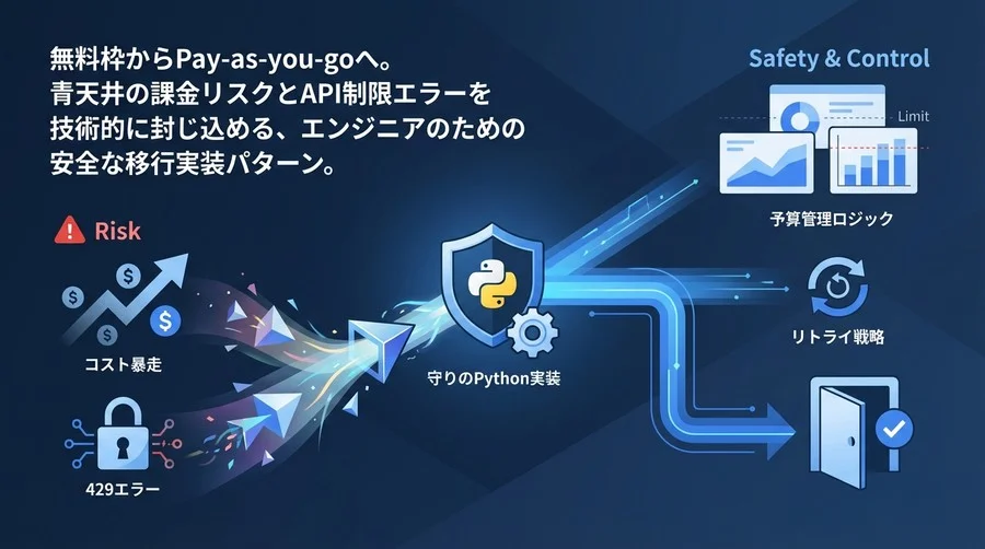 Gemini API商用化の落とし穴：コスト暴走と429エラーを封じる「守りのPython実装」ガイド