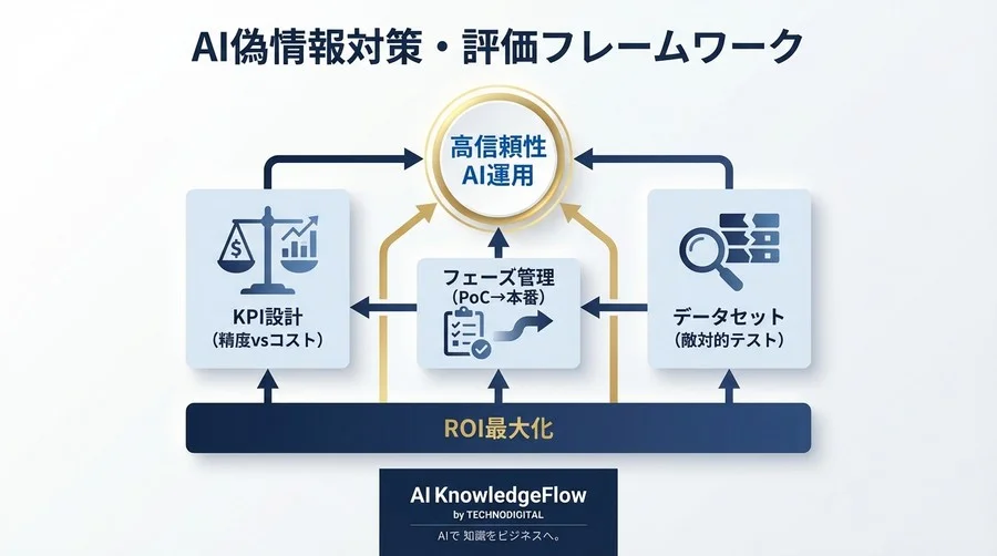 経営層を説得するLLM偽情報対策：ハルシネーション検知のROI試算と評価指標設計ガイド - Conclusion Image