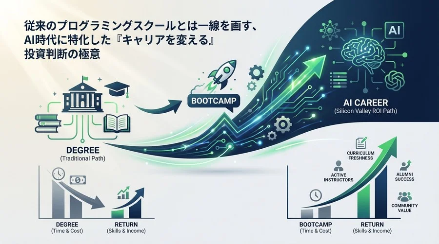 シリコンバレー流・AIエンジニア転換戦略：学位より「ブートキャンプ」を選ぶ投資対効果の真実