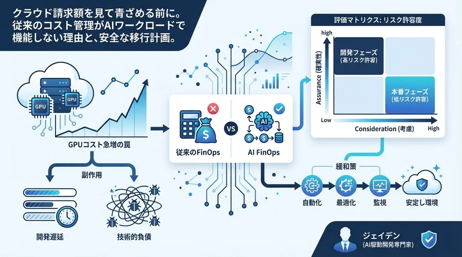 AI FinOpsでクラウド破産を防ぐ：GPUコスト急増の罠と開発速度を維持するリスク管理戦略