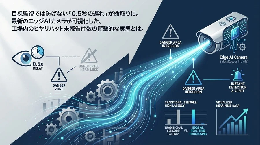 目視監視の限界と「0.5秒」の遅延リスク：エッジAIカメラが可視化した工場内ヒヤリハットの衝撃的実態