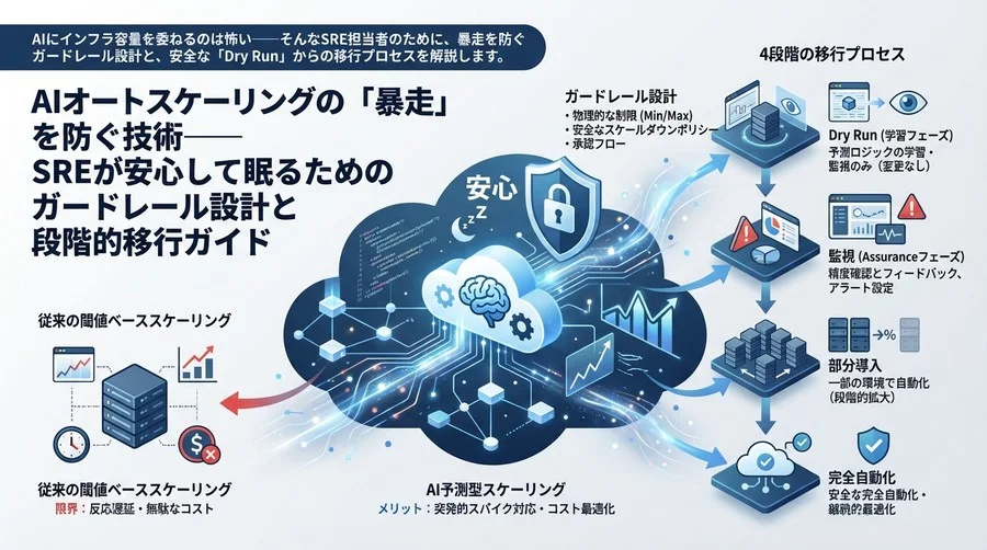 AIオートスケーリングの「暴走」を防ぐ技術──SREが安心して眠るためのガードレール設計と段階的移行ガイド