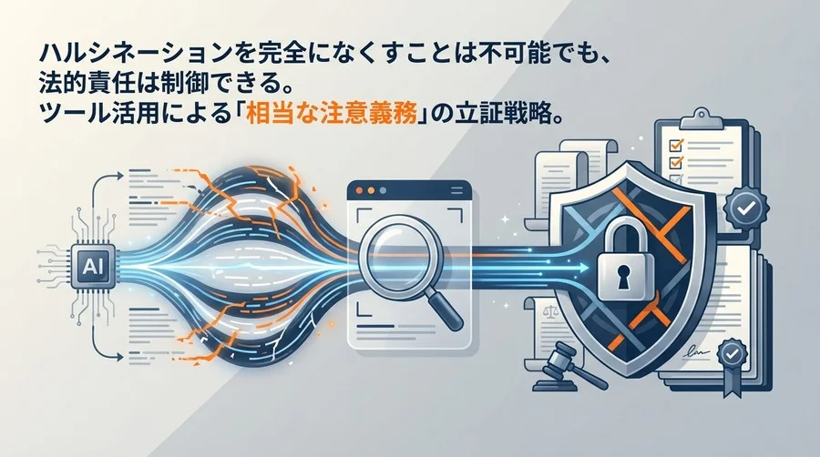 生成AIの「嘘」から企業を守る法的防衛策：ファクトチェックツールの導入と「相当な注意義務」の立証戦略