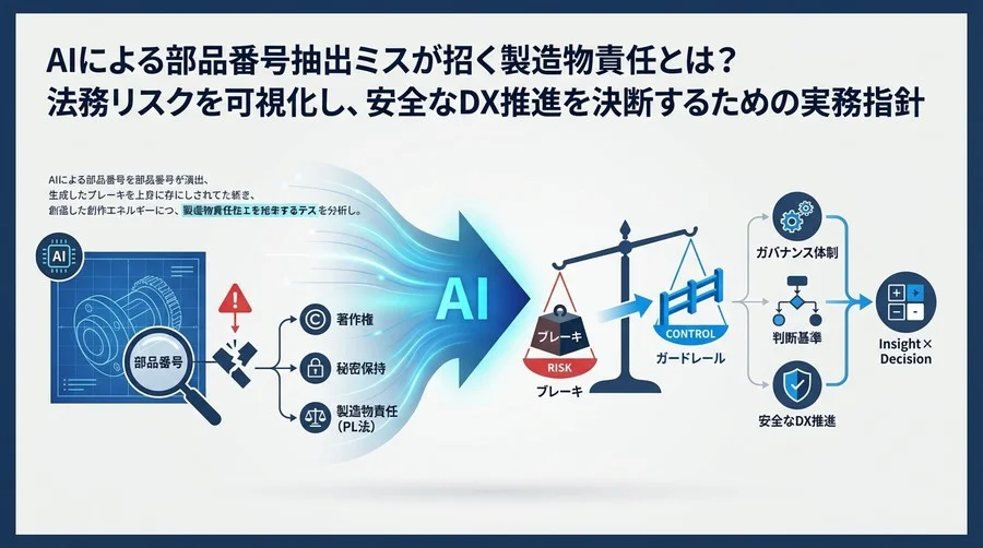 AIによる部品番号抽出ミスが招く製造物責任とは？法務リスクを可視化し、安全なDX推進を決断するための実務指針