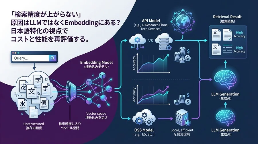 日本語RAGの検索精度は「埋め込み」で9割決まる：API対OSSモデルの徹底比較とコスト戦略
