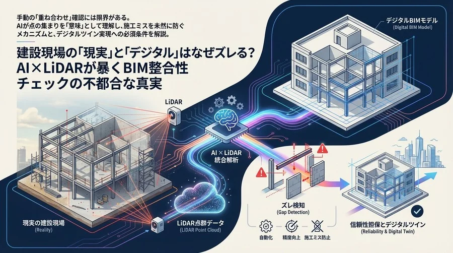 建設現場の「現実」と「デジタル」はなぜズレる？AI×LiDARが暴くBIM整合性チェックの不都合な真実