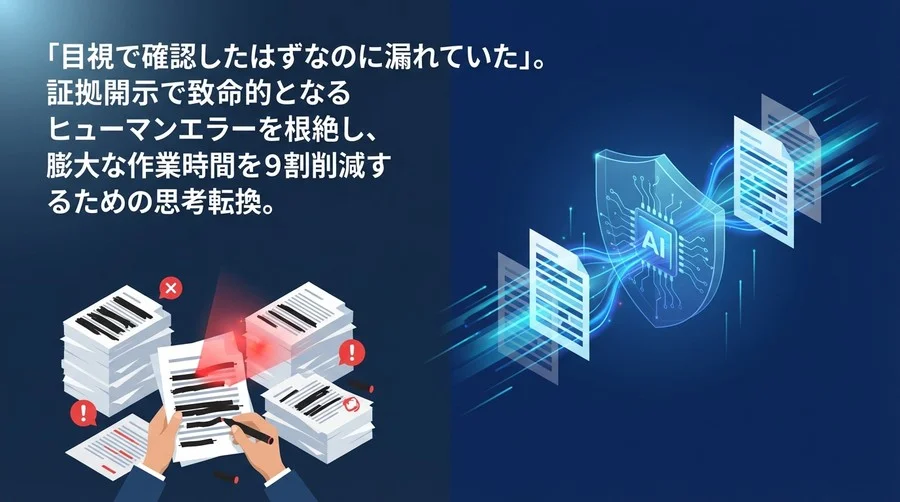 証拠保全の「黒塗り」地獄からの脱却：AI自動マスキングが実現する鉄壁の個人情報保護とガバナンス変革