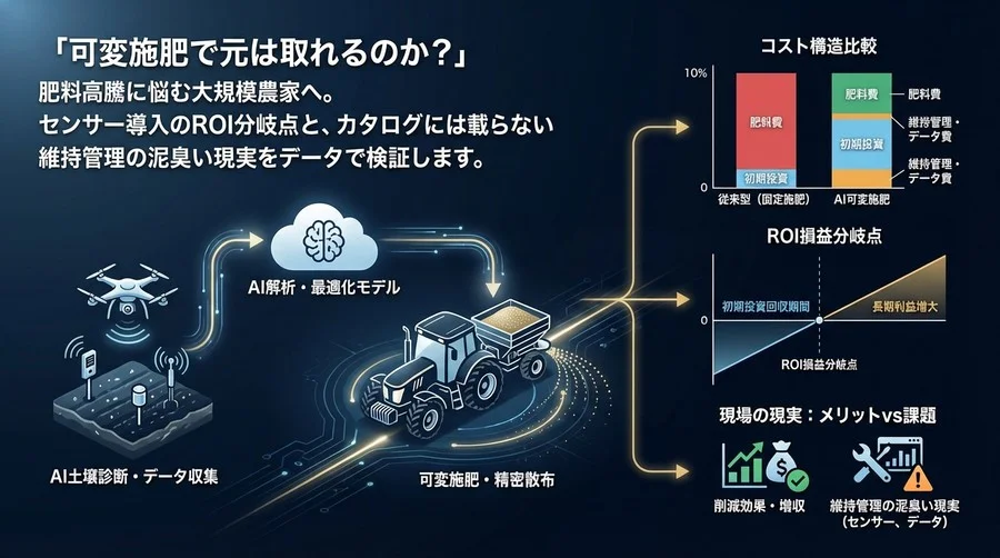 可変施肥は元が取れるか？AI土壌診断の費用対効果と現場の運用負荷を徹底検証