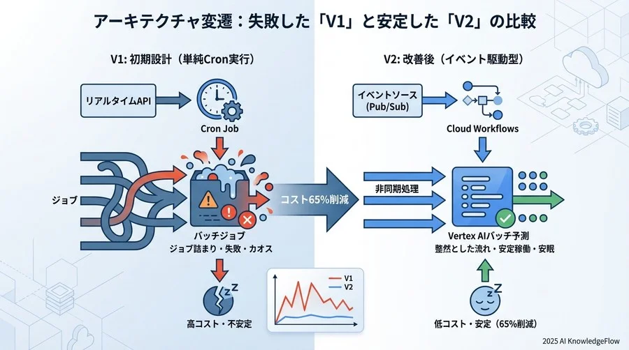 アーキテクチャ変遷：失敗した「V1」と安定した「V2」の比較 - Section Image
