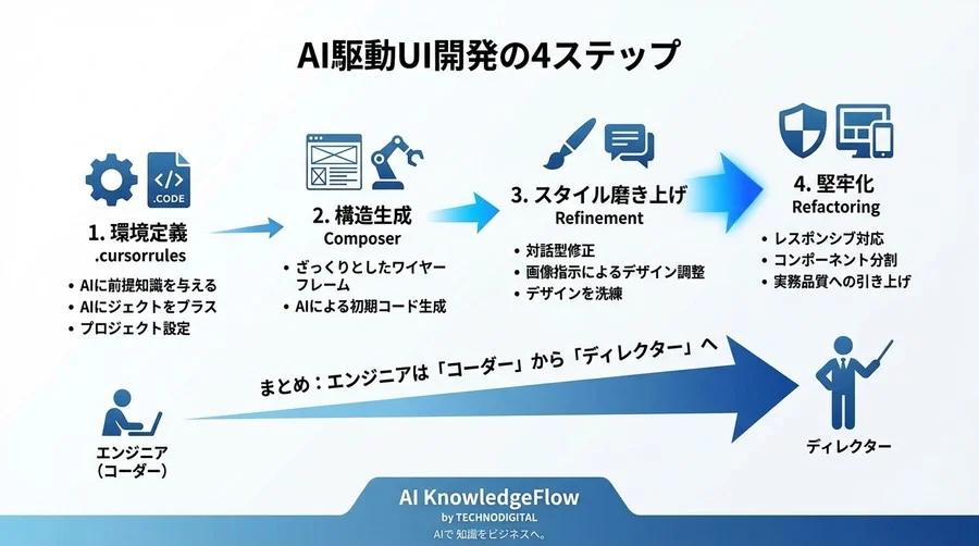 Cursor×Tailwindで実現する爆速UI開発：AIと「対話」してデザインを磨き上げる実践ガイド - Conclusion Image