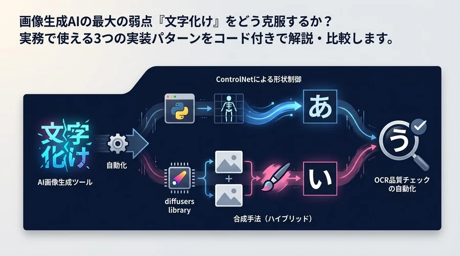 Stable Diffusionでの日本語描画制御：ControlNetと合成手法の比較