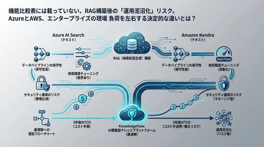 Azure AI Search対Amazon Kendra：RAG運用の「泥沼化」を防ぐ3年後のTCOと現場の現実