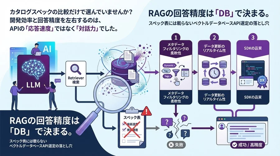 RAGの回答精度は「DB」で決まる。スペック表には載らないベクトルデータベースAPI選定の落とし穴