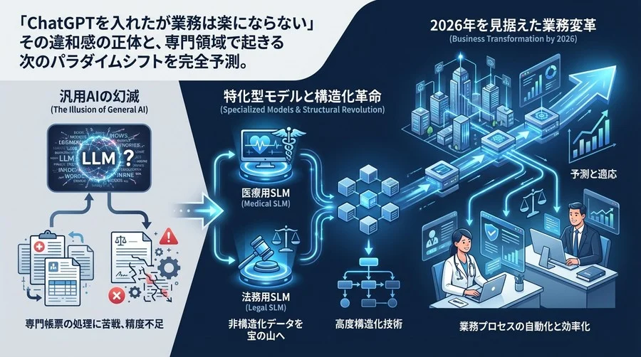 汎用AIの幻滅を超えて：医療・法務DXを救う「特化型モデル」と構造化革命