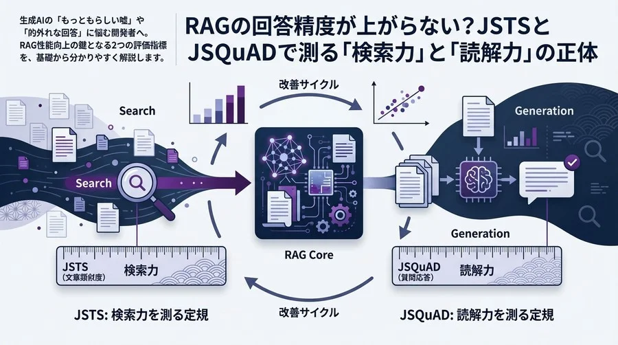 RAGの回答精度が上がらない？JSTSとJSQuADで測る「検索力」と「読解力」の正体