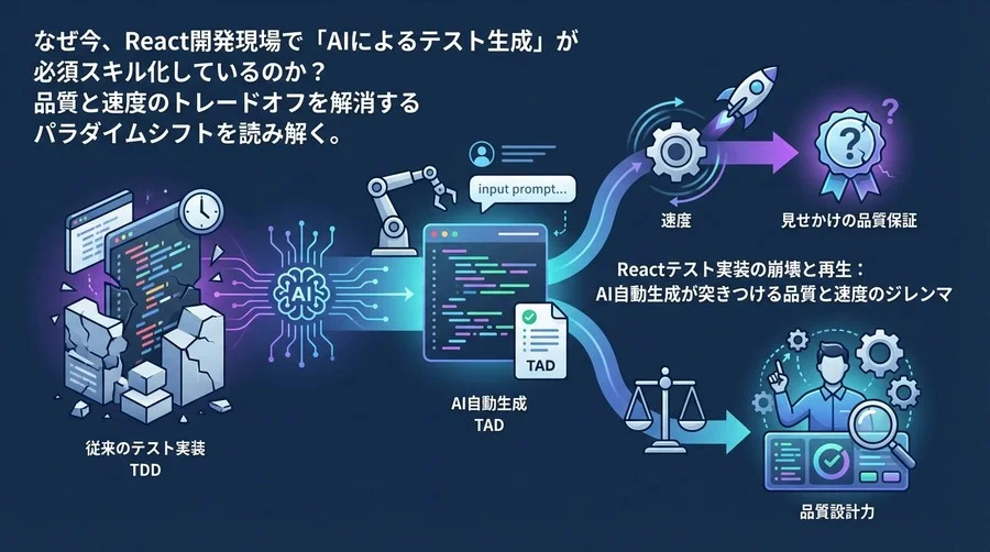 Reactテスト実装の崩壊と再生：AI自動生成が突きつける品質と速度のジレンマ