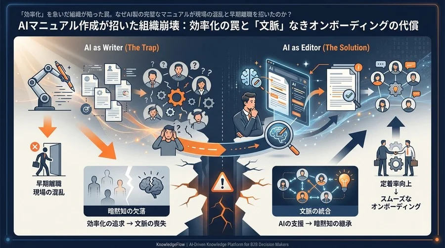 AIマニュアル作成が招いた組織崩壊：効率化の罠と「文脈」なきオンボーディングの代償