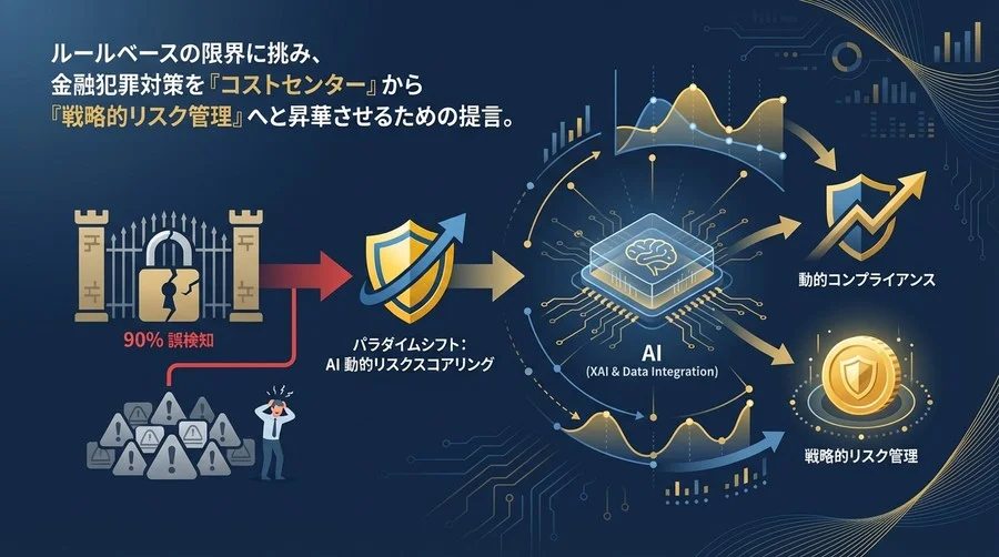 AML誤検知90%の壁を突破する：AIリスクスコアリングによる動的コンプライアンスへの転換