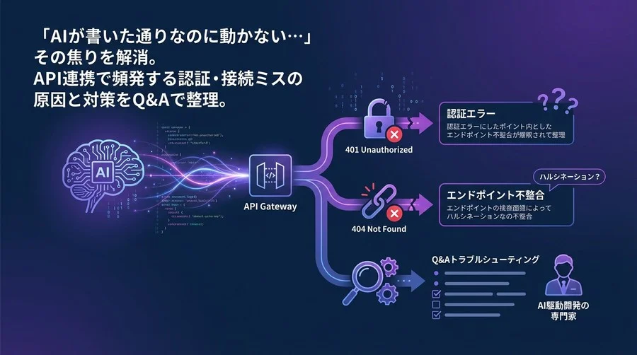 AIコードが動かない？API連携の認証エラーと404の正体【Q&Aトラブルシューティング】