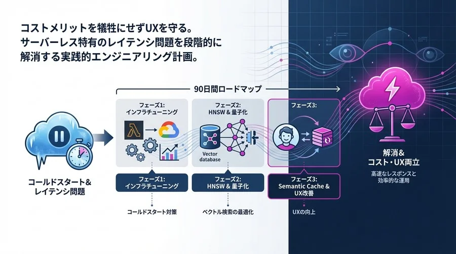 サーバーレスAIの「遅い」を90日で解消する：コストとUXを両立させる実装ロードマップ