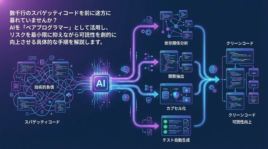 AIリファクタリング実践論：スパゲッティコードを安全に解体する関数抽出とカプセル化の自動化