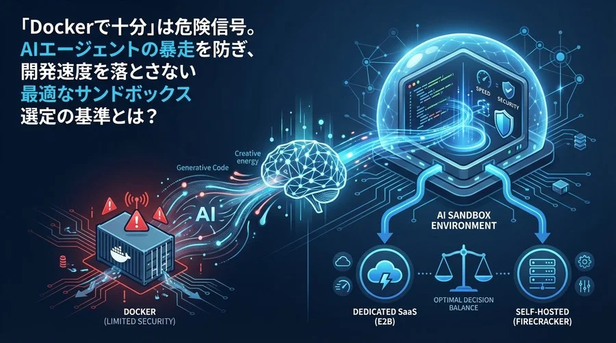 「Dockerで十分」は危険信号。AIエージェントの暴走を防ぐサンドボックス選定基準