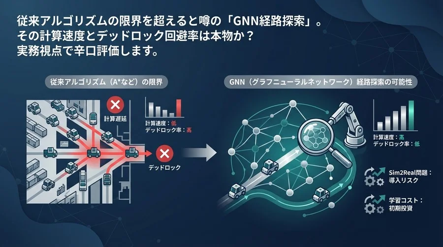 AGV数百台制御の限界突破なるか？GNN経路探索の実力と導入リスクを現場視点で徹底検証