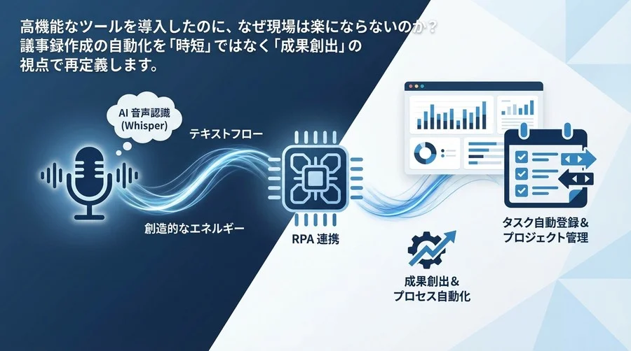 会議が終わればタスクも登録完了？AI音声認識×RPAで実現する「議事録の向こう側」
