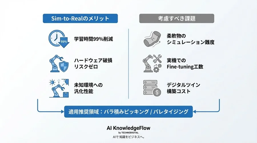 Sim-to-Real技術でロボット学習コストを劇的削減：物体把握の壁を越える実践的アプローチ - Conclusion Image