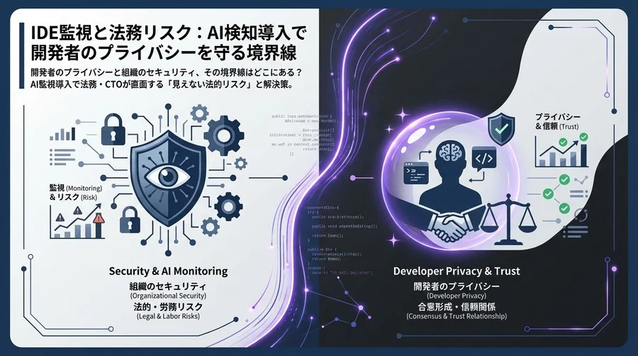 IDE監視と法務リスク：AI検知導入で開発者のプライバシーを守る境界線