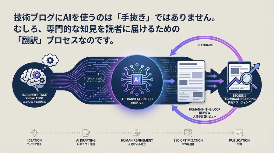 技術ブログのAI活用は「手抜き」か「戦略」か？エンジニアの暗黙知をSEO価値へ翻訳するHuman-in-the-Loopアプローチ