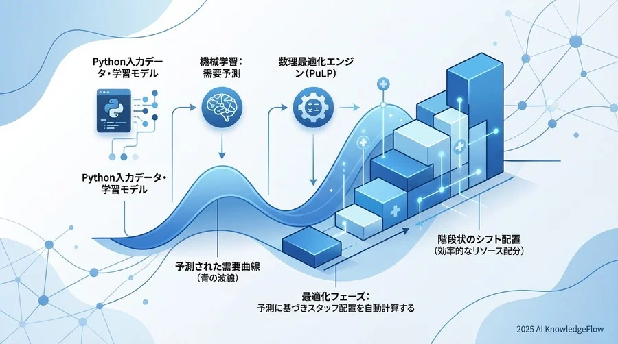 最適化フェーズ：予測に基づきスタッフ配置を自動計算する - Section Image