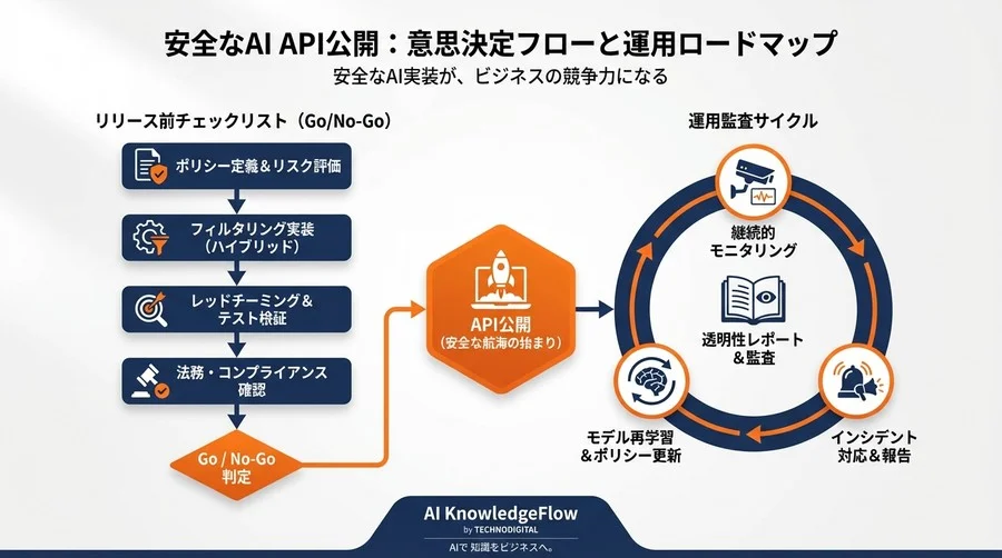 生成AI API公開の落とし穴：法的責任を回避するコンテンツフィルタリング実装戦略 - Conclusion Image