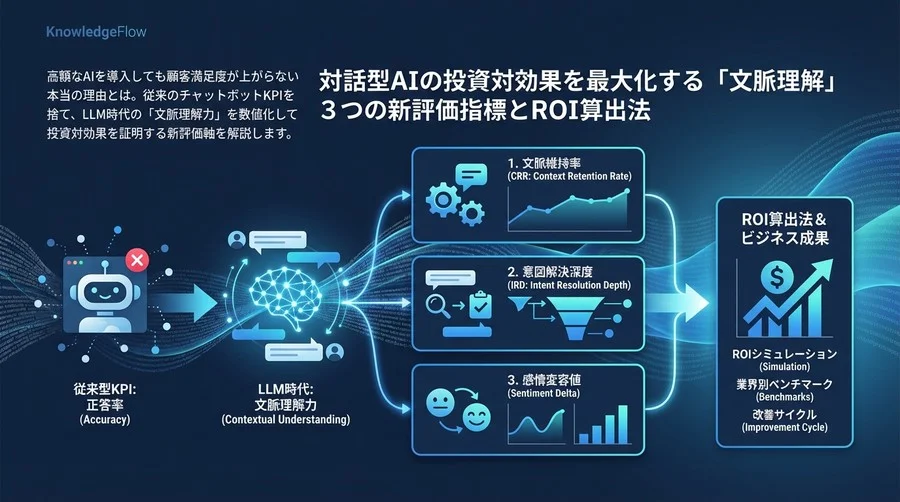 対話型AIの投資対効果を最大化する「文脈理解」3つの新評価指標とROI算出法