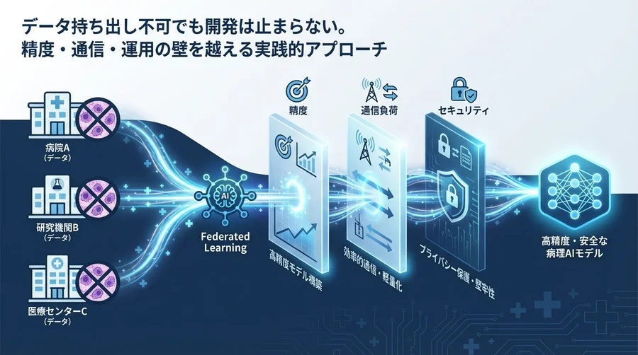 データ持ち出し不可でも開発は止まらない。病理AIにおける連合学習の実装と「3つの壁」突破策