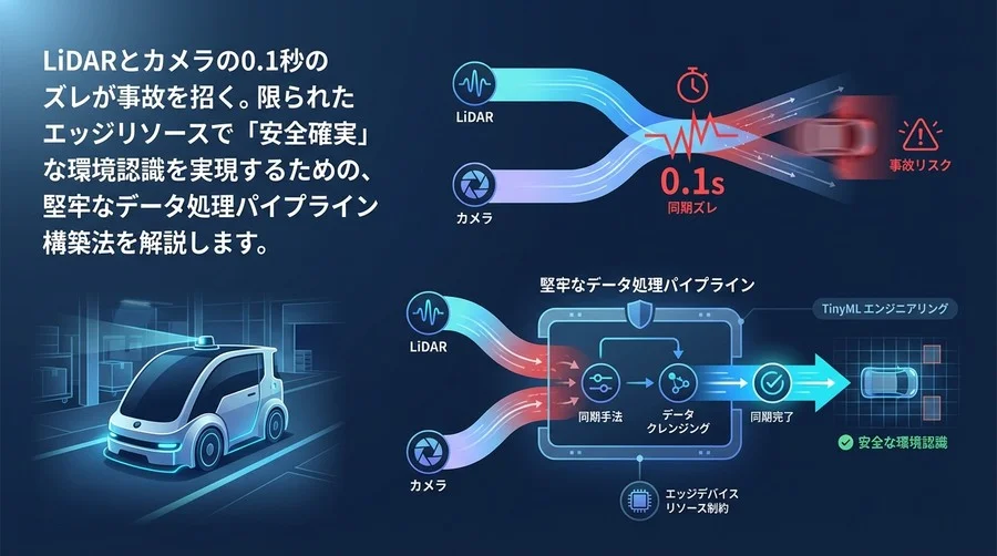 LiDAR×カメラの0.1秒ズレが事故を招く。自律走行ロボットの安全を支える堅牢なデータ処理術