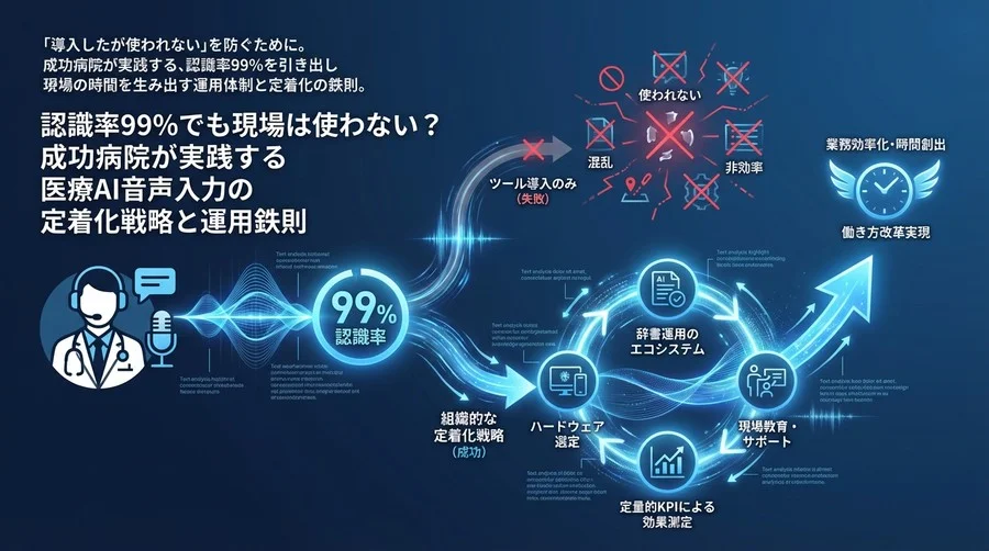 認識率99%でも現場は使わない？成功病院が実践する医療AI音声入力の定着化戦略と運用鉄則