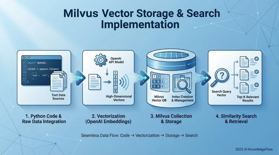 4. ステップ②：Milvusへのベクトル格納と検索の実装 - Section Image