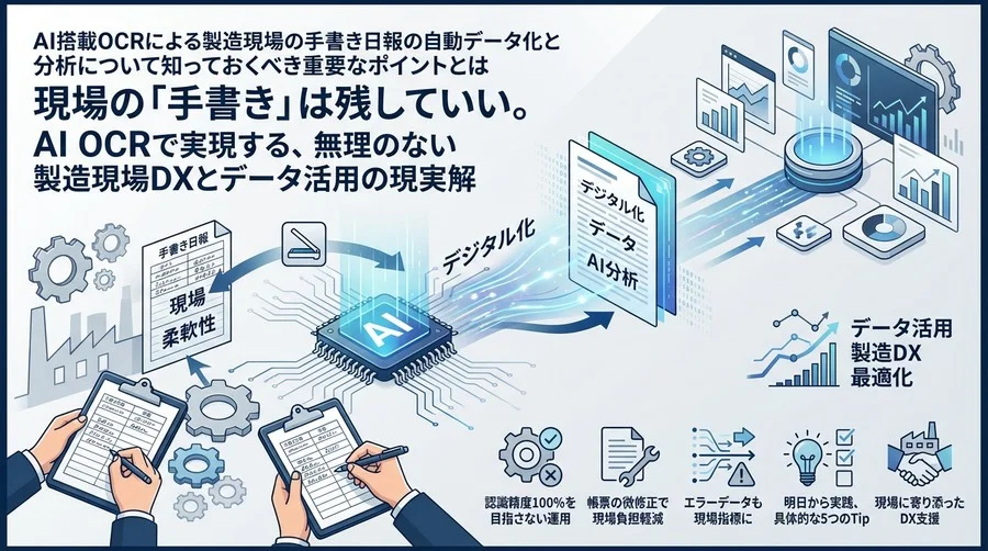 現場の「手書き」は残していい。AI OCRで実現する、無理のない製造現場DXとデータ活用の現実解